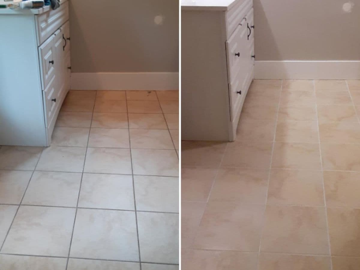 Restored grout after cleaning