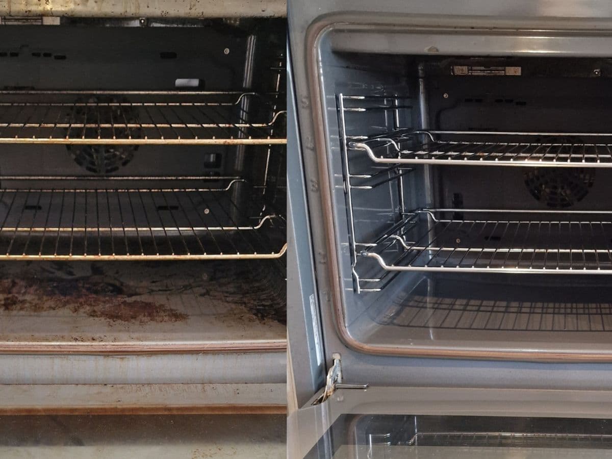 Spotless oven interior after deep clean